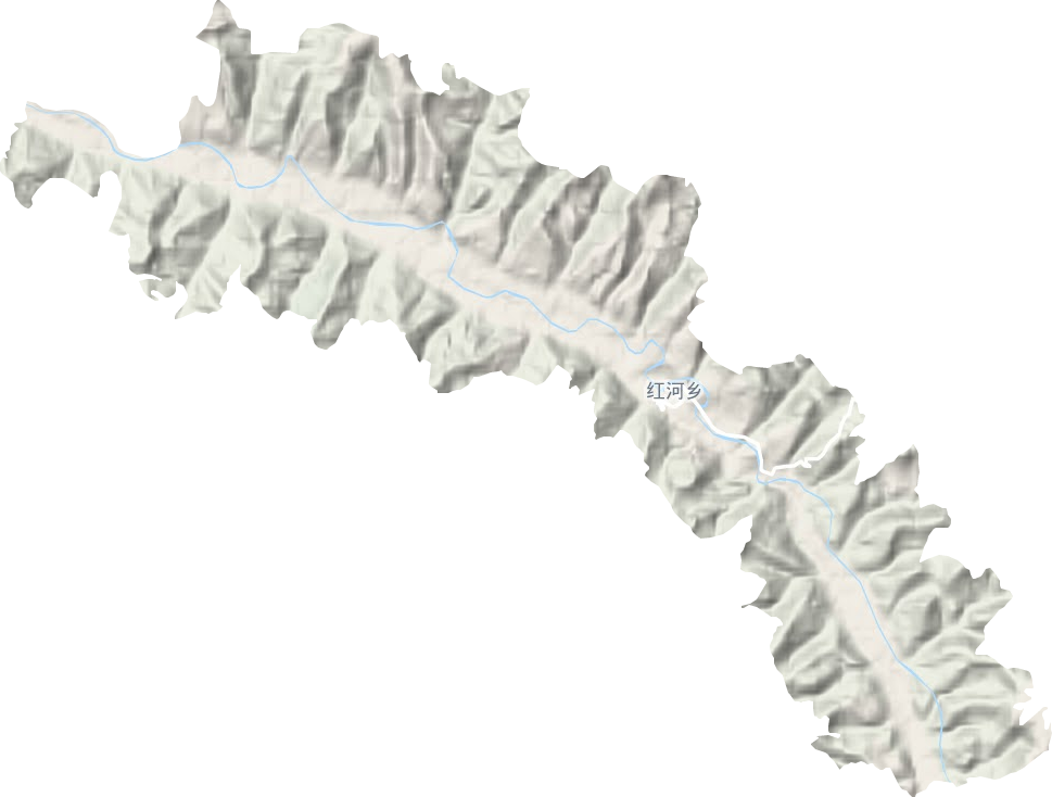 红河乡地形地图