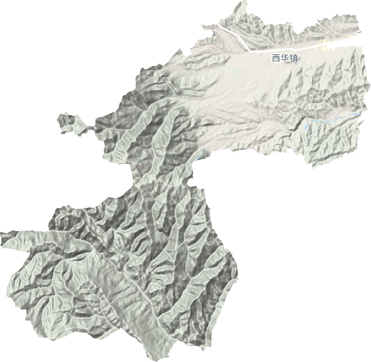 西华镇地形地图