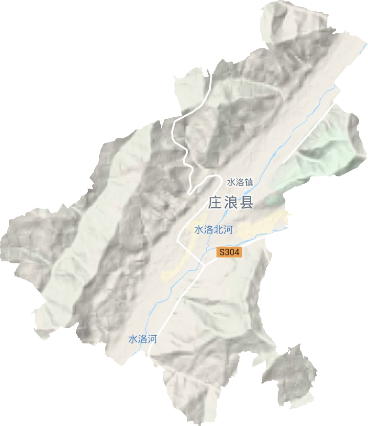 水洛镇地形地图