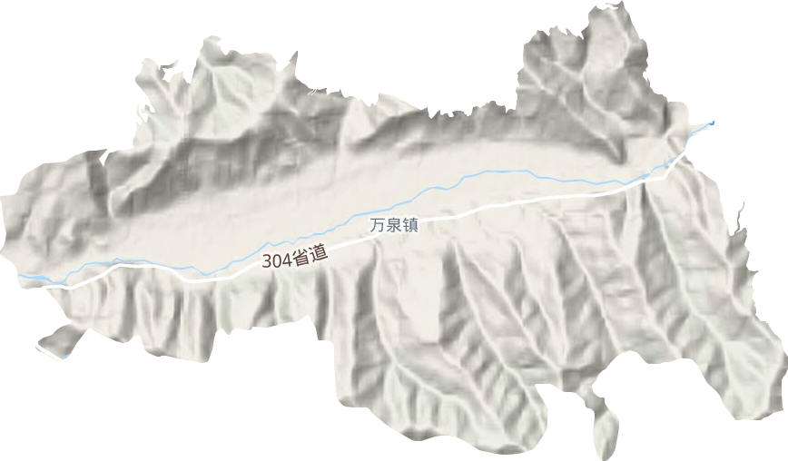 万泉镇地形地图