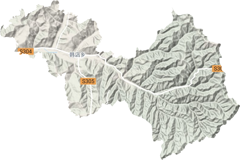 韩店镇地形地图