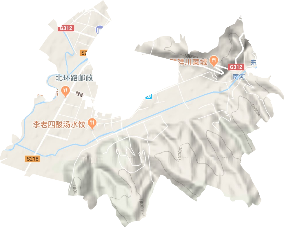城关镇地形地图