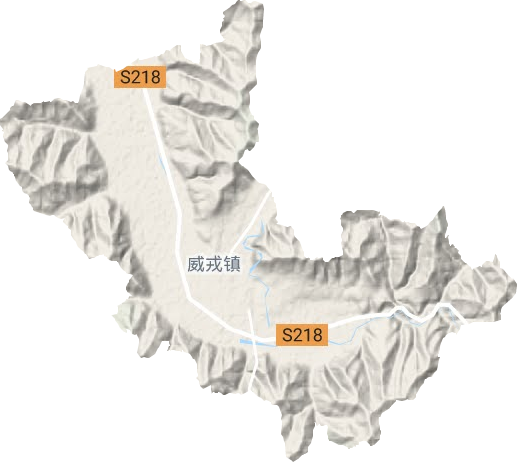 威戎镇地形地图