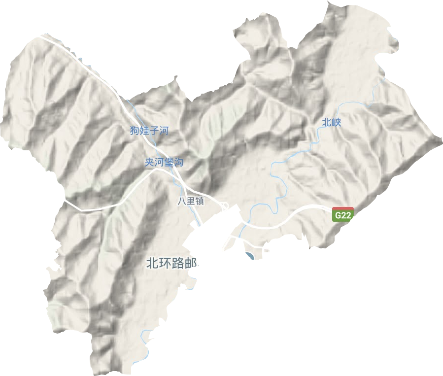 八里镇地形地图