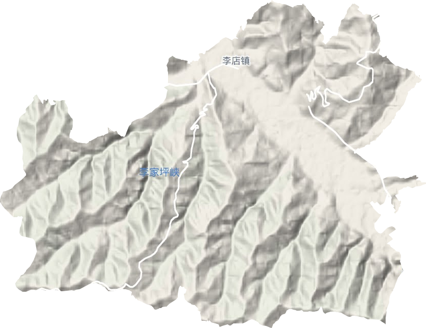 李店镇地形地图