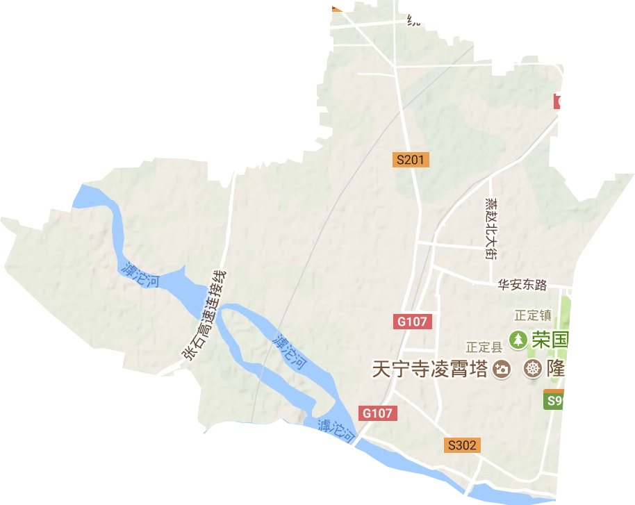正定镇地形地图