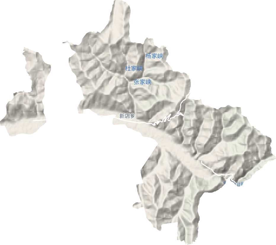 新店乡地形地图