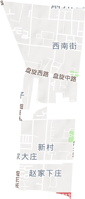西南街街道地形地图