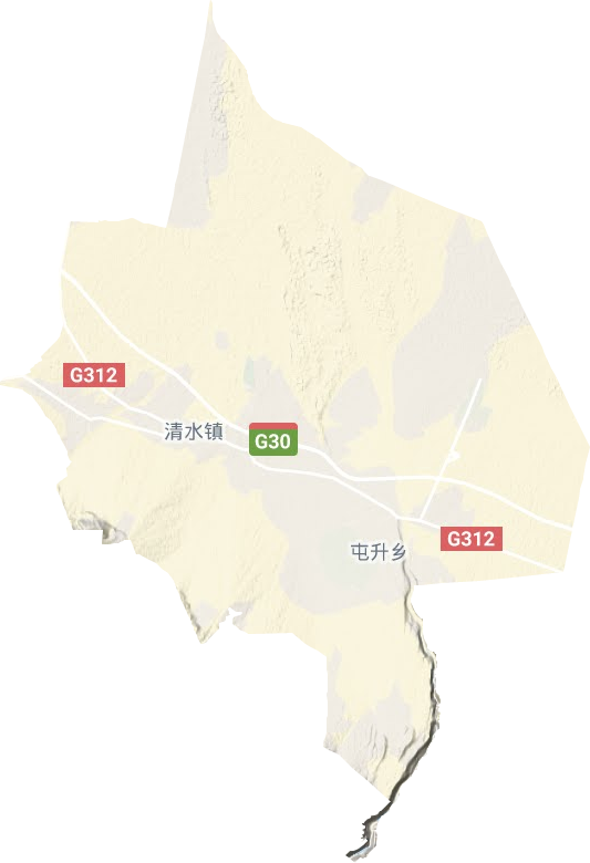 清水镇地形地图