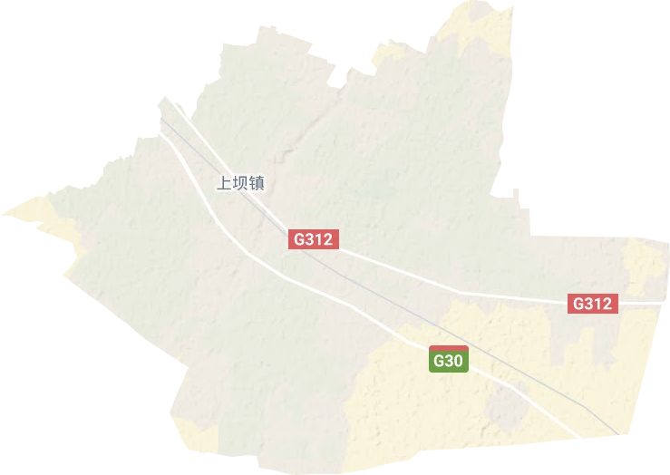 上坝镇地形地图