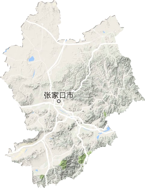 张家口市地形地图