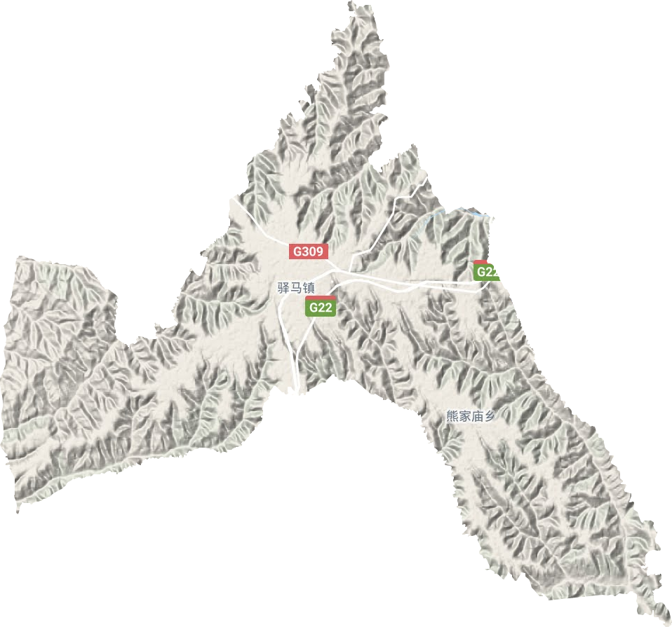 驿马镇地形地图