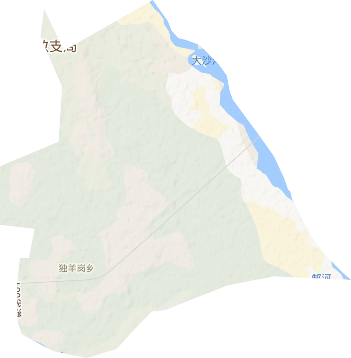 独羊岗乡地形地图