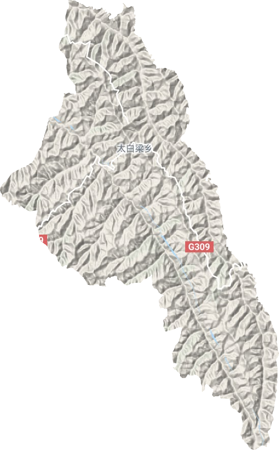 太白梁乡地形地图
