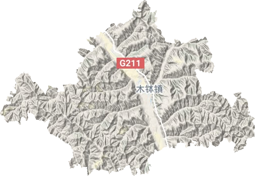 木钵镇地形地图