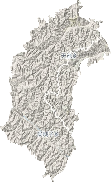 天池乡地形地图