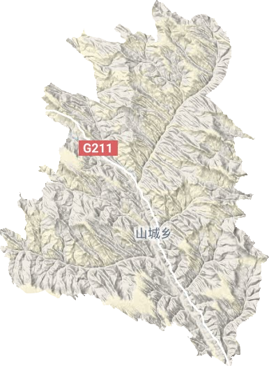 山城乡地形地图