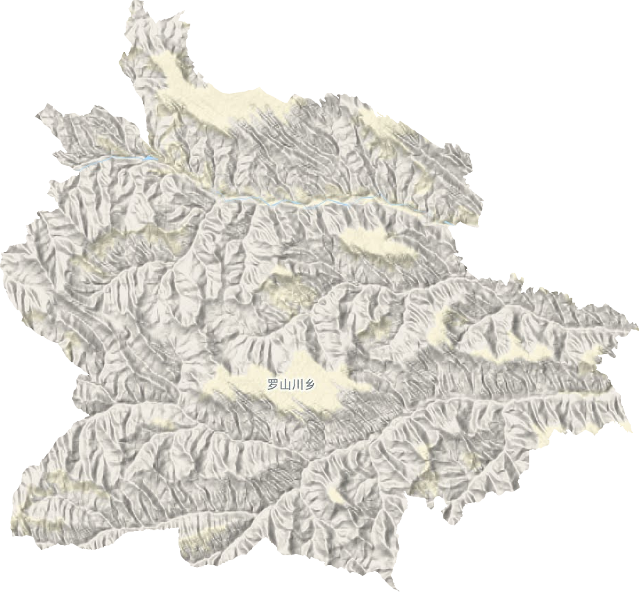 罗山川乡地形地图