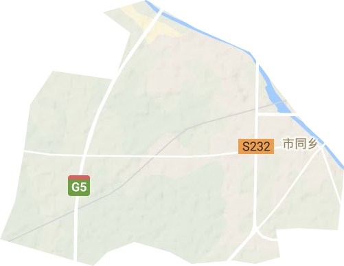 市同乡地形地图