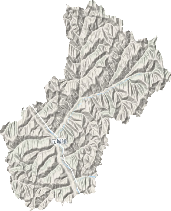 元城镇地形地图