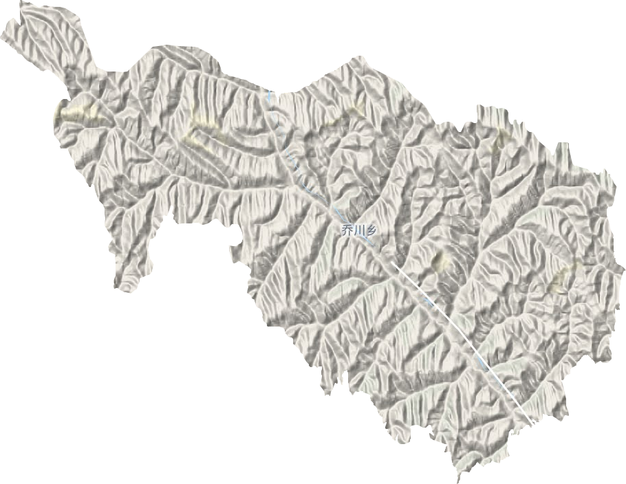 乔川乡地形地图