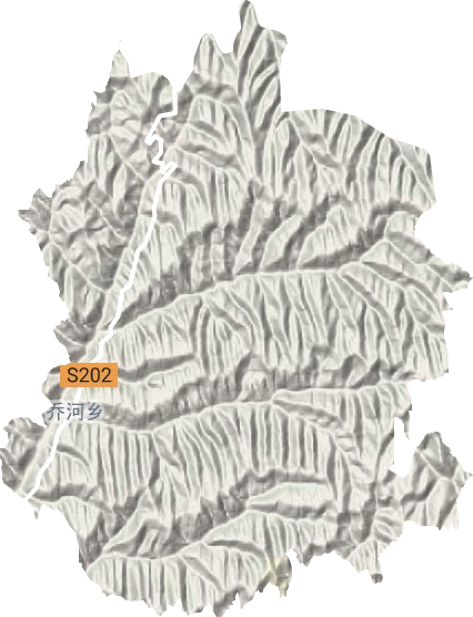 乔河乡地形地图
