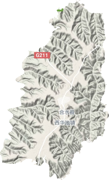 西华池镇地形地图