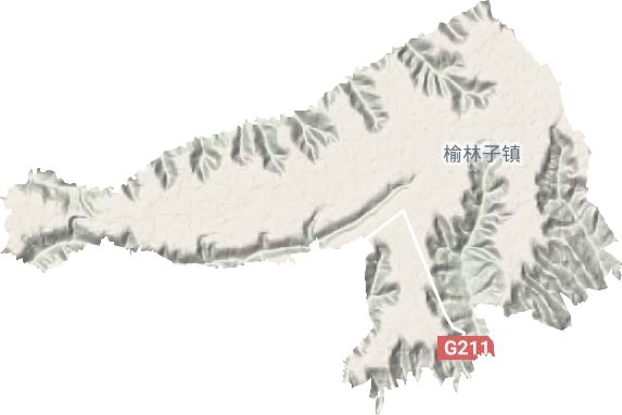 榆林子镇地形地图