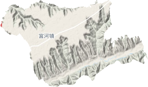 宫河镇地形地图