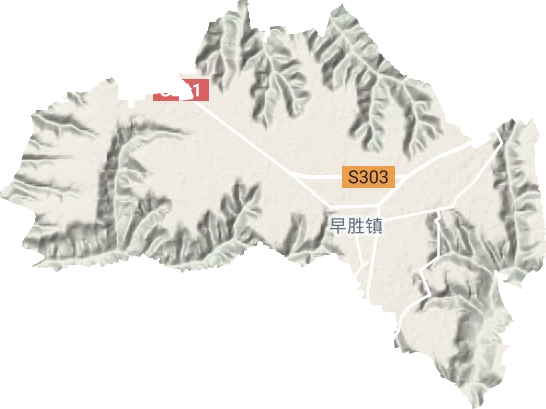 早胜镇地形地图