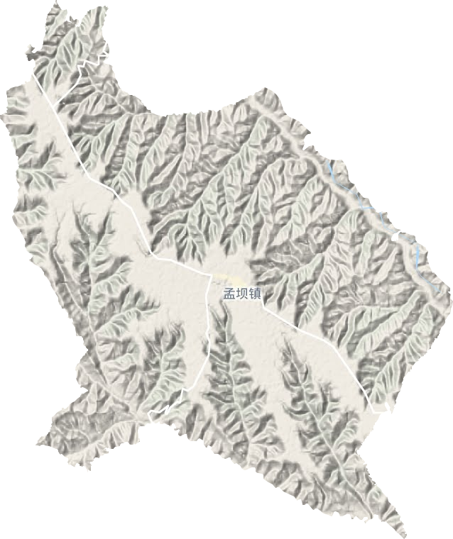 孟坝镇地形地图