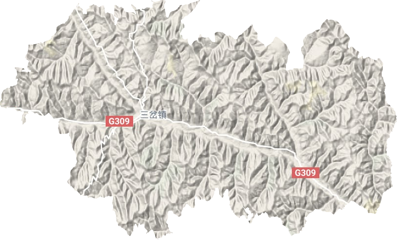 三岔镇地形地图