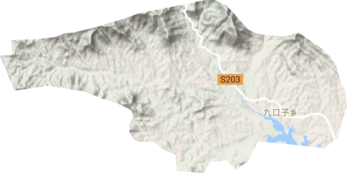 九口子乡地形地图