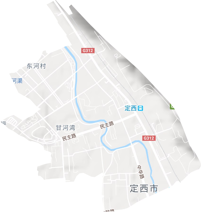中华路街道地形地图