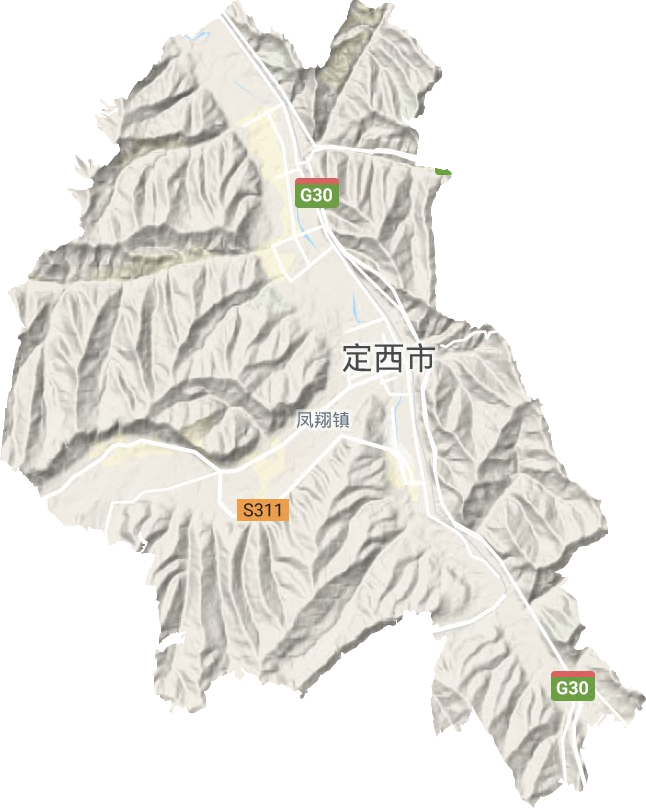 凤翔镇地形地图