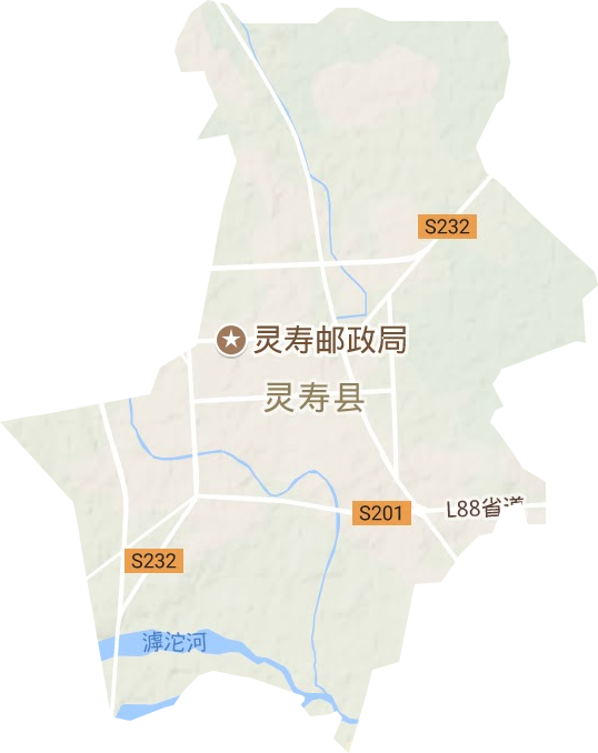 灵寿镇地形地图