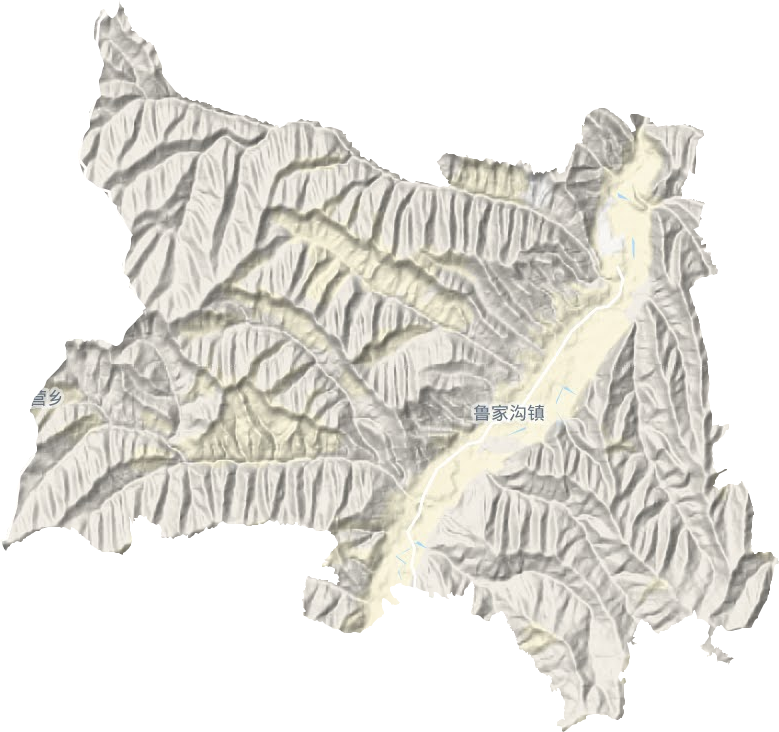 鲁家沟镇地形地图