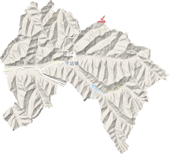宁远镇地形地图
