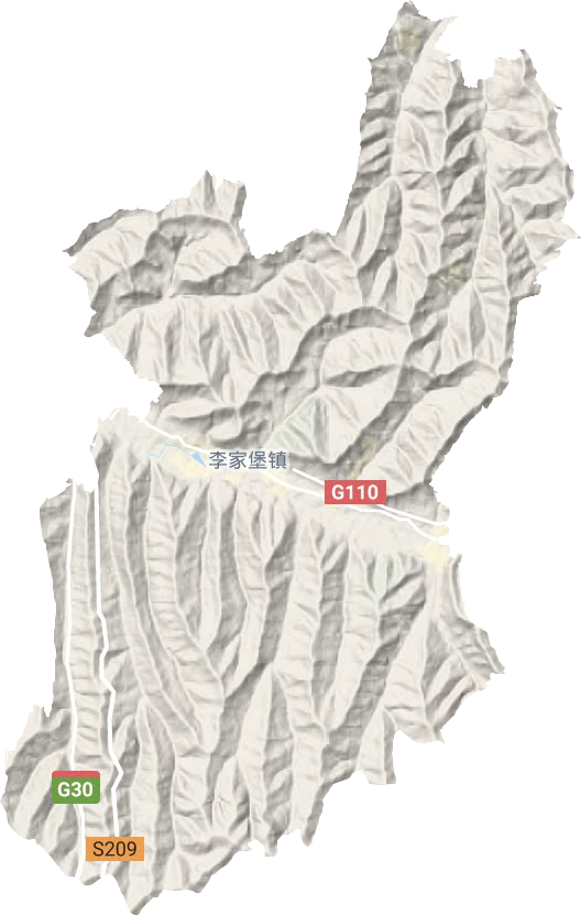 李家堡镇地形地图
