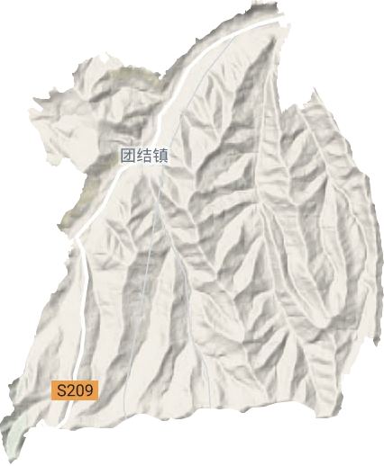 团结镇地形地图
