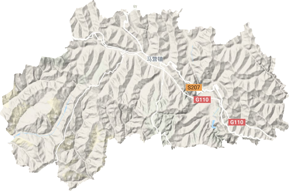 马营镇地形地图