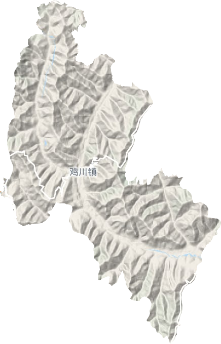 鸡川镇地形地图