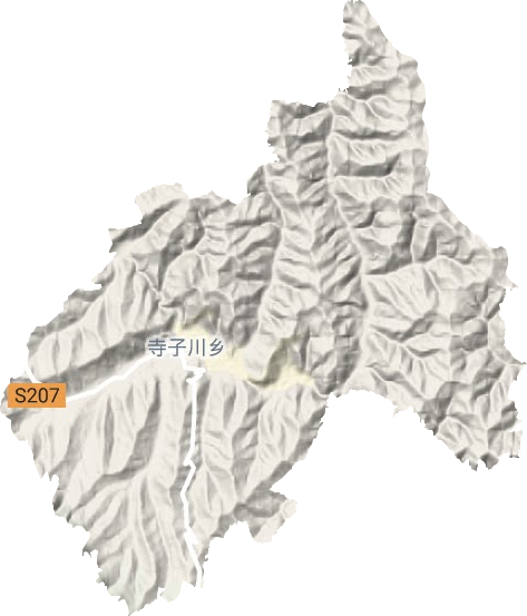 寺子川乡地形地图