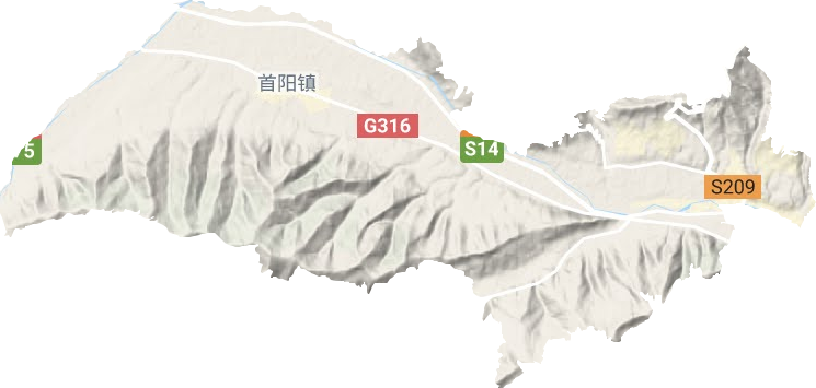 首阳镇地形地图