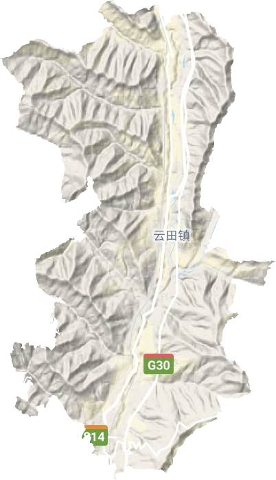 云田镇地形地图