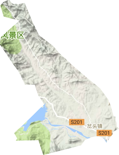 岔头镇地形地图
