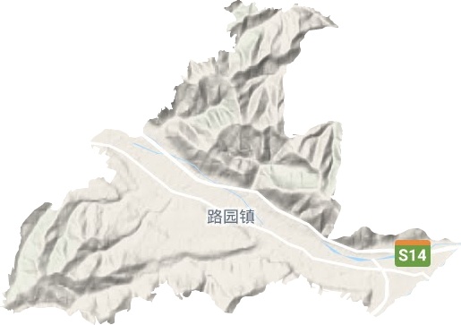 路园镇地形地图