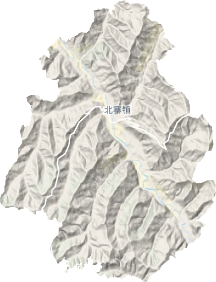 北寨镇地形地图
