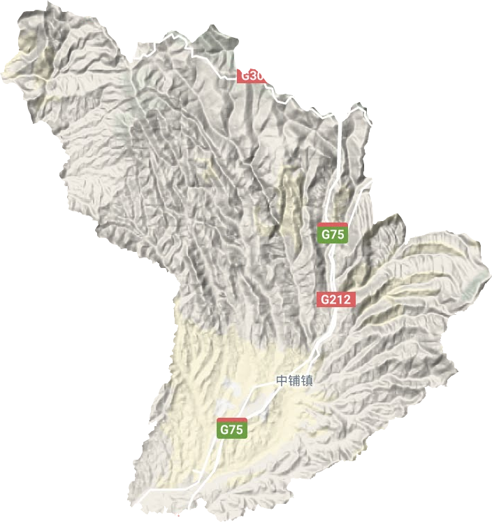 中铺镇地形地图