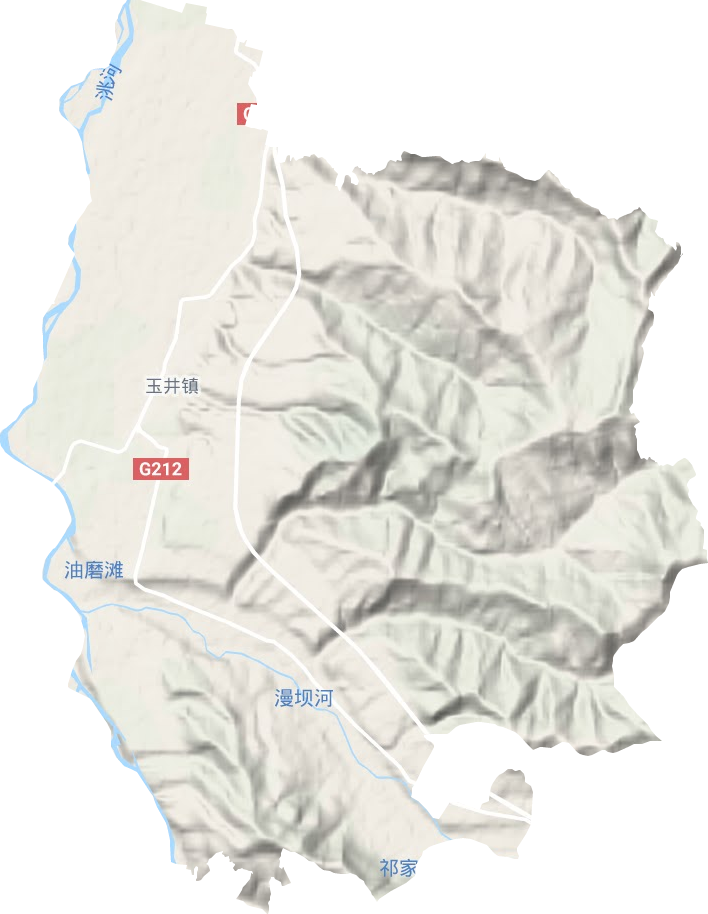 玉井镇地形地图